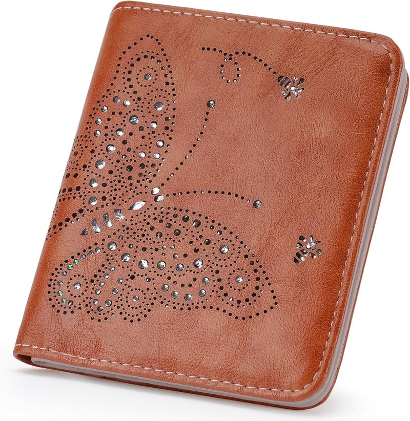 KITEVIUN Small RFID Wallet Women Ultra Thin Slim Womens Wallet Mini Compact Bifold Pocket Ladies Wallets for Women BROWN - Image 1